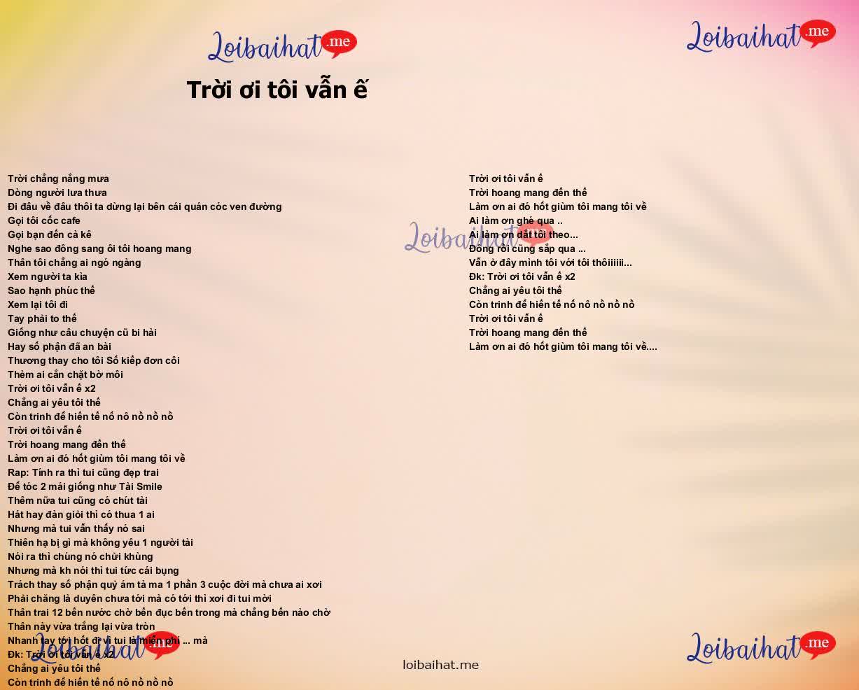 Trời ơi tôi vẫn ế