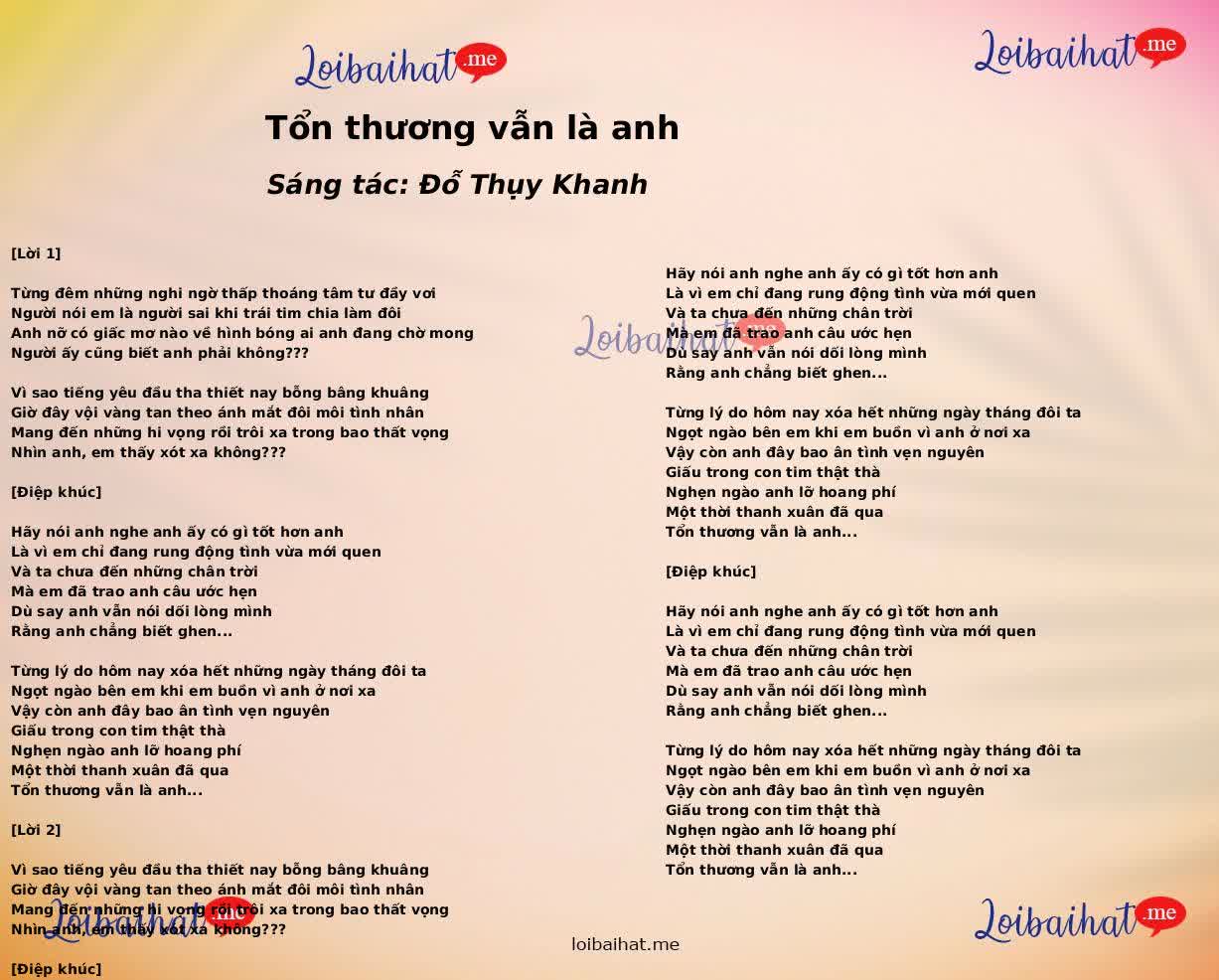 Tổn thương vẫn là anh