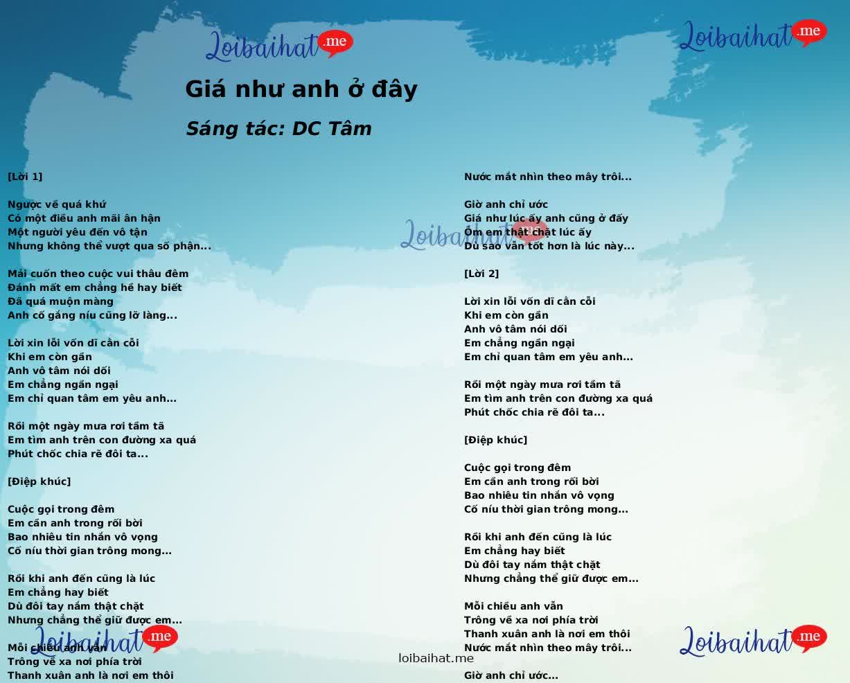 Giá như anh ở đây