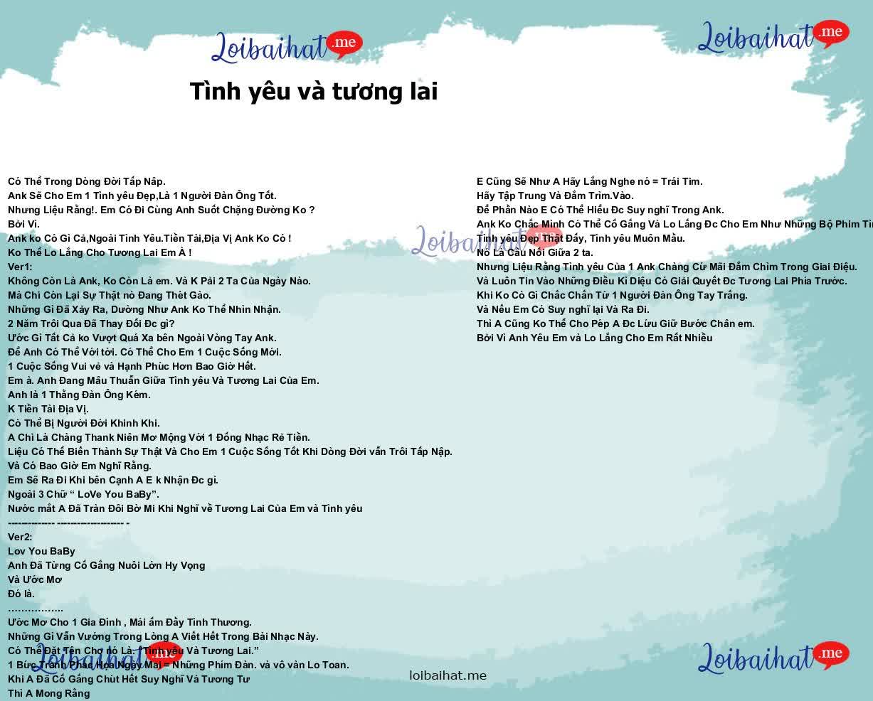 Tình yêu và tương lai