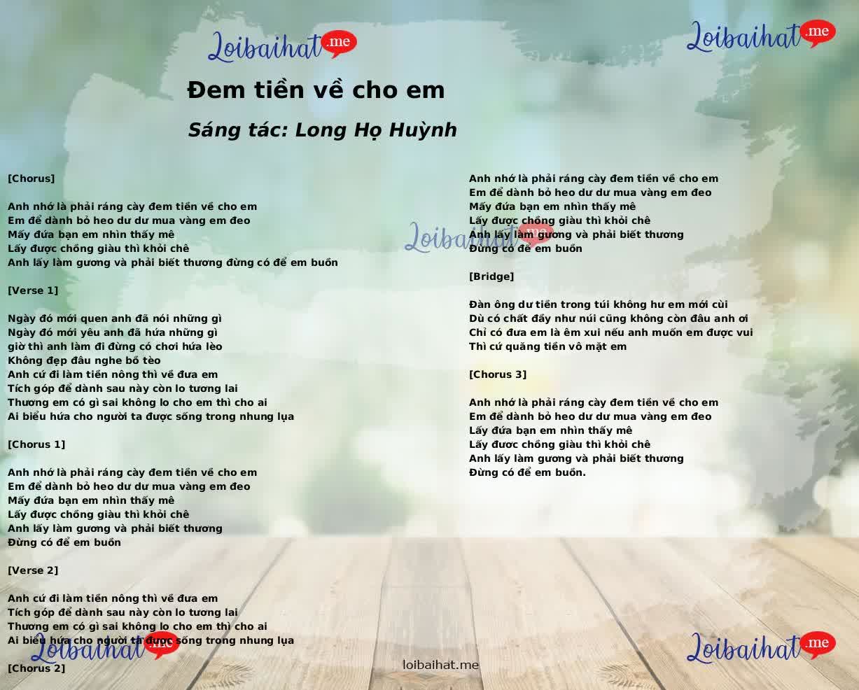 Đem tiền về cho em