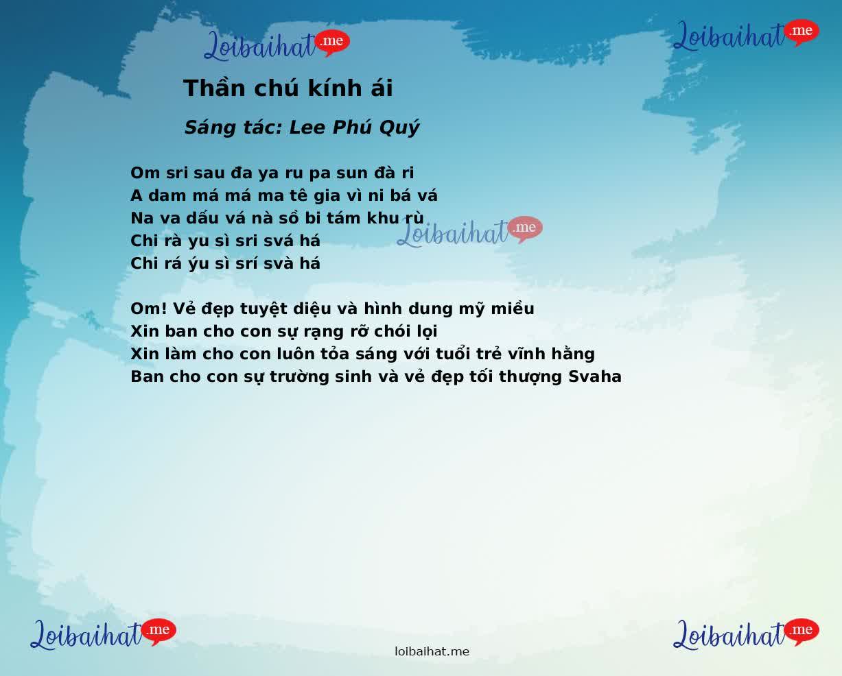 Thần chú kính ái