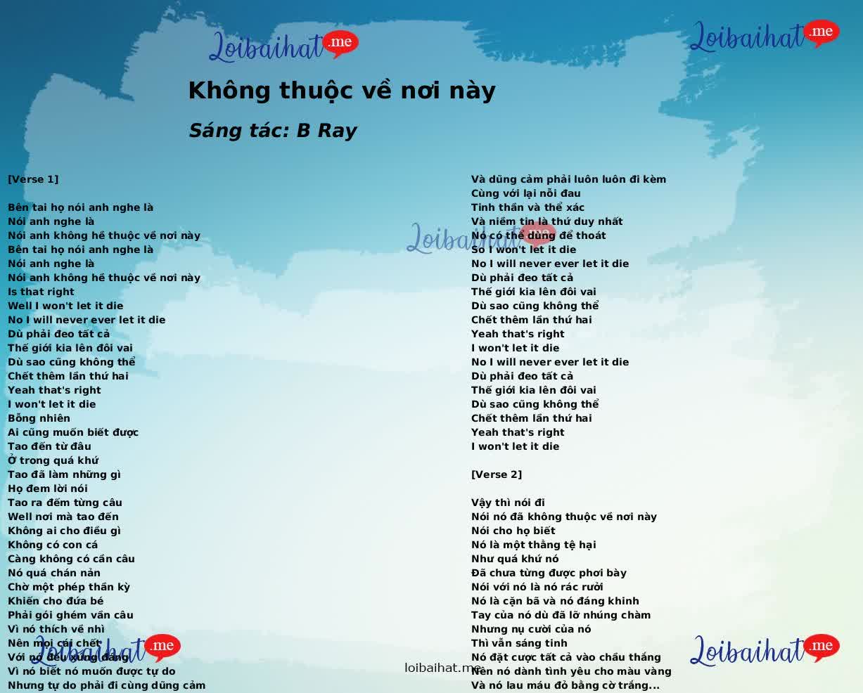 Không thuộc về nơi này