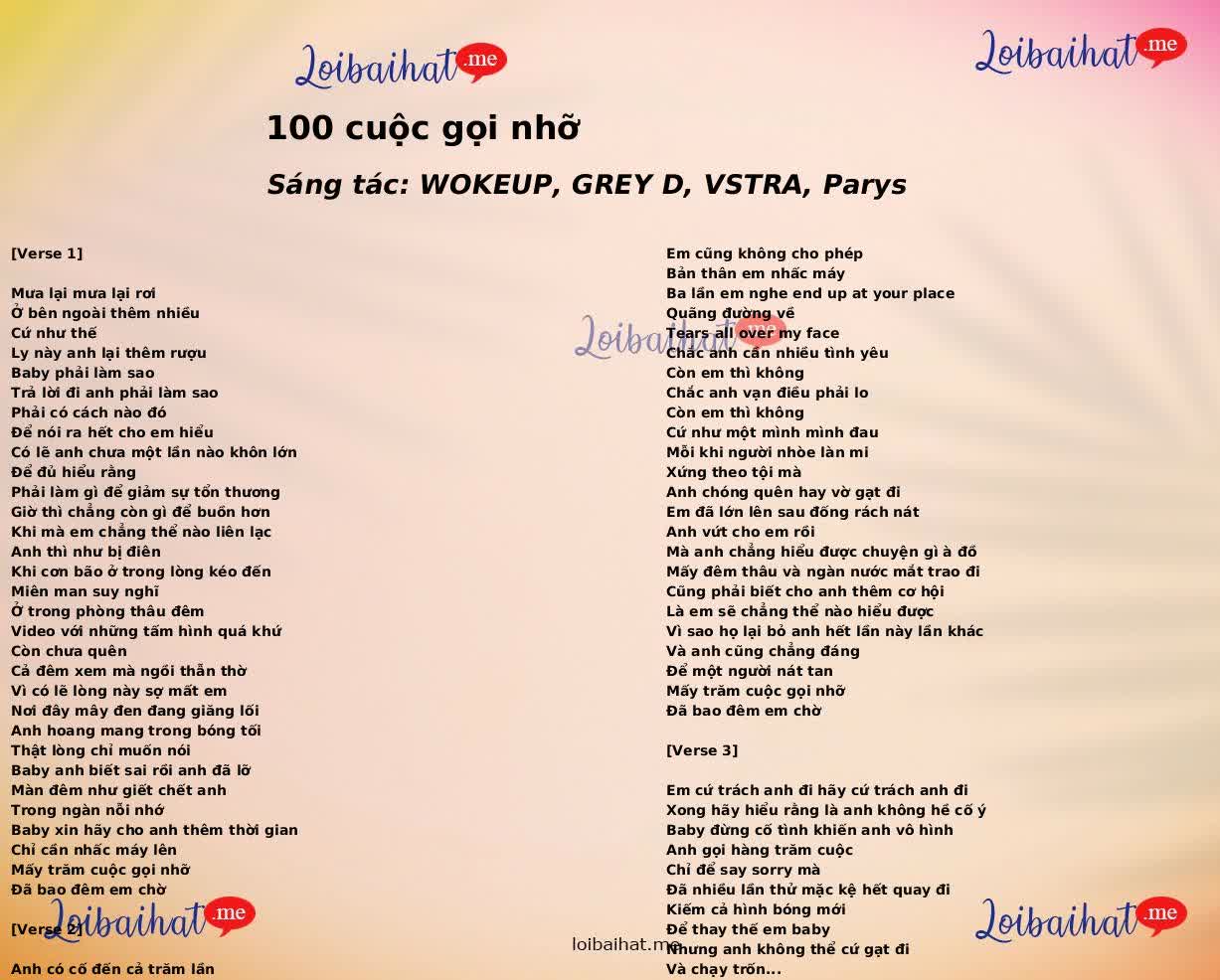 100 cuộc gọi nhỡ