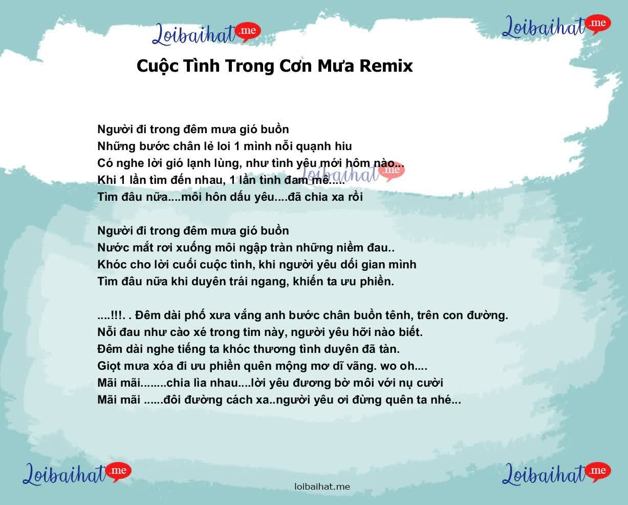 Cuộc Tình Trong Cơn Mưa Remix