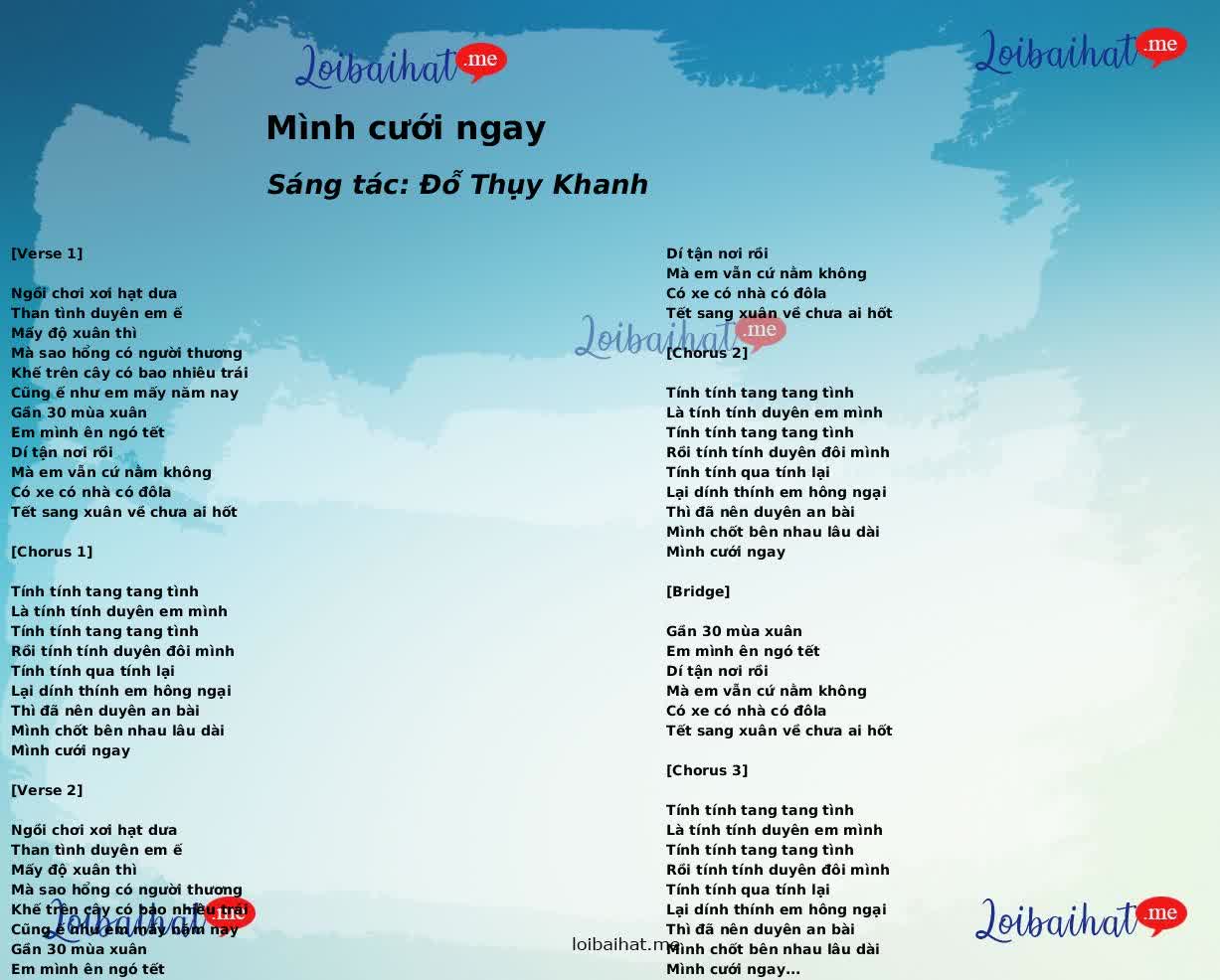Mình cưới ngay