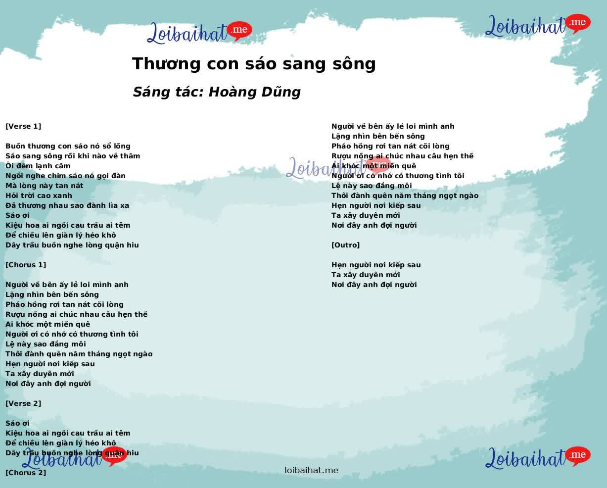 Thương con sáo sang sông