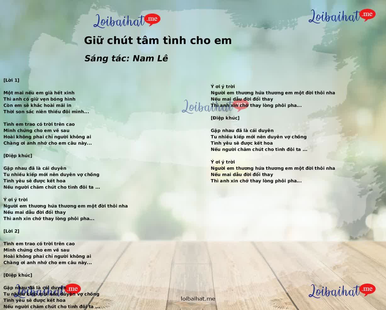 Giữ chút tâm tình cho em
