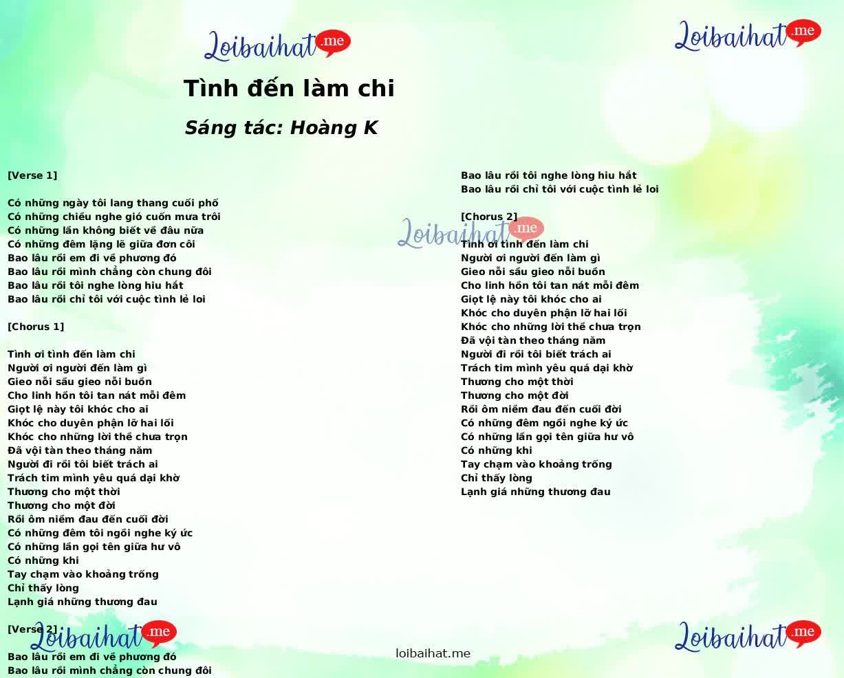 Tình đến làm chi