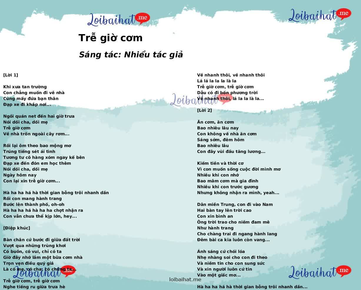 Trễ giờ cơm