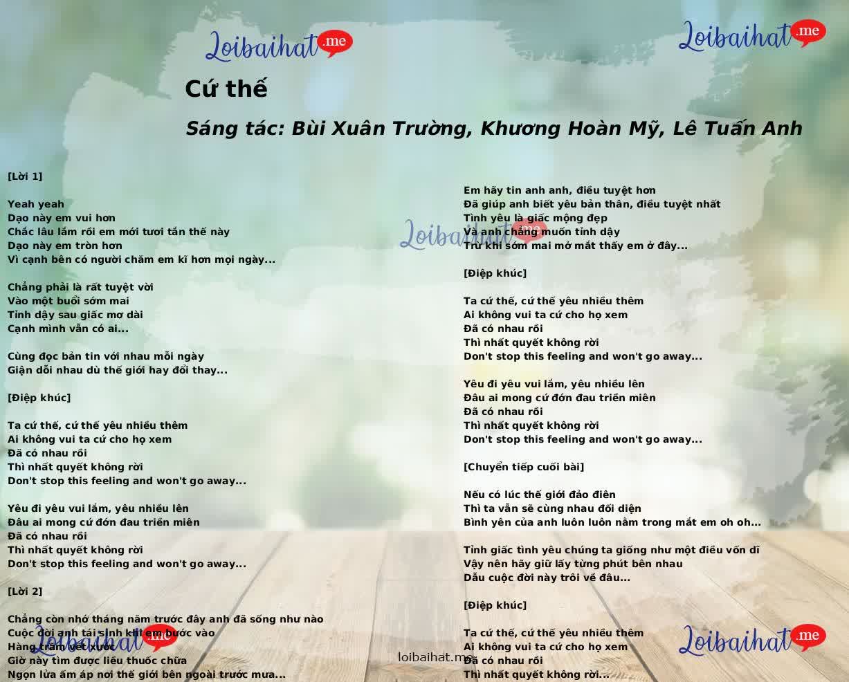 Cứ thế