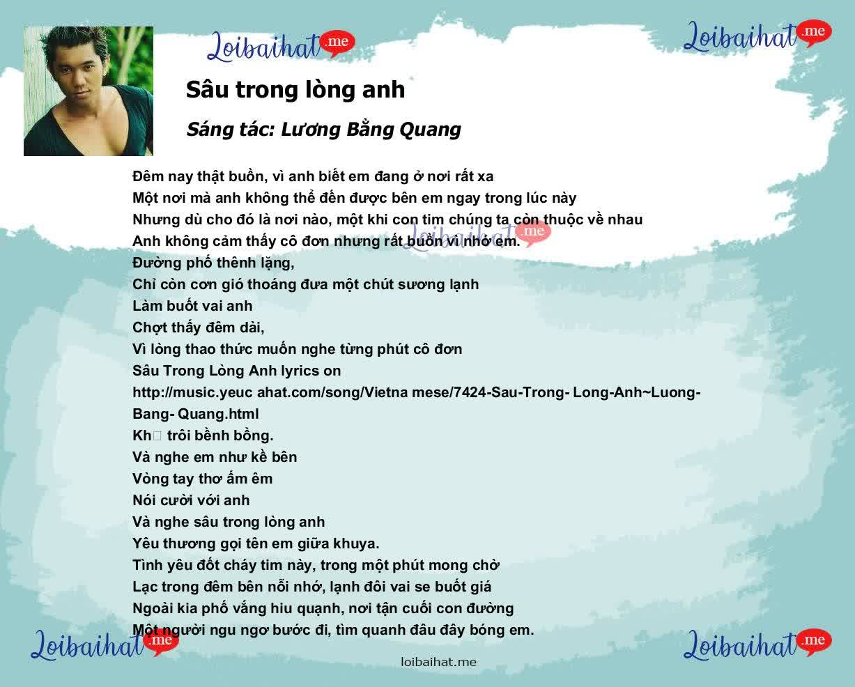 Sâu trong lòng anh