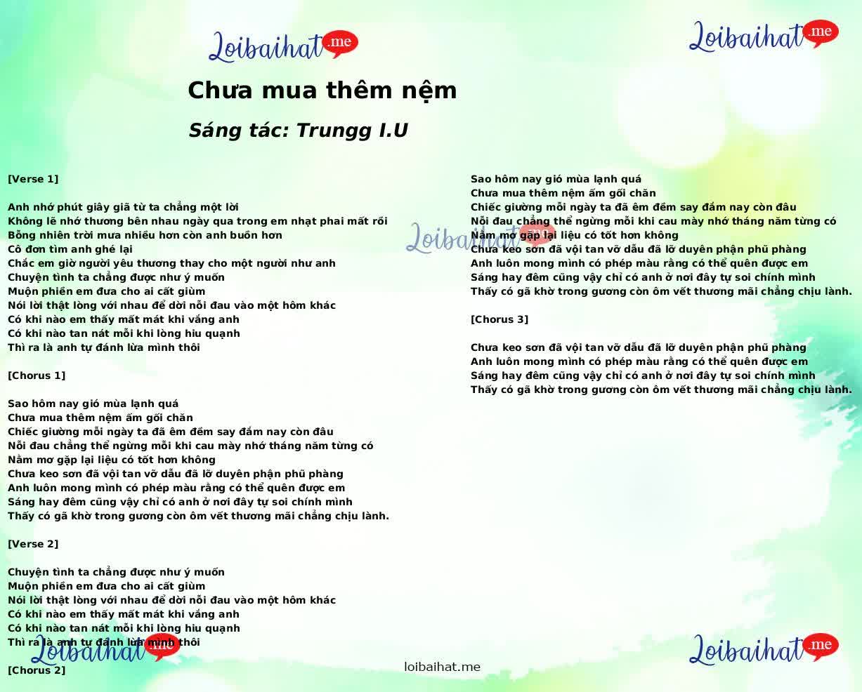 Chưa mua thêm nệm