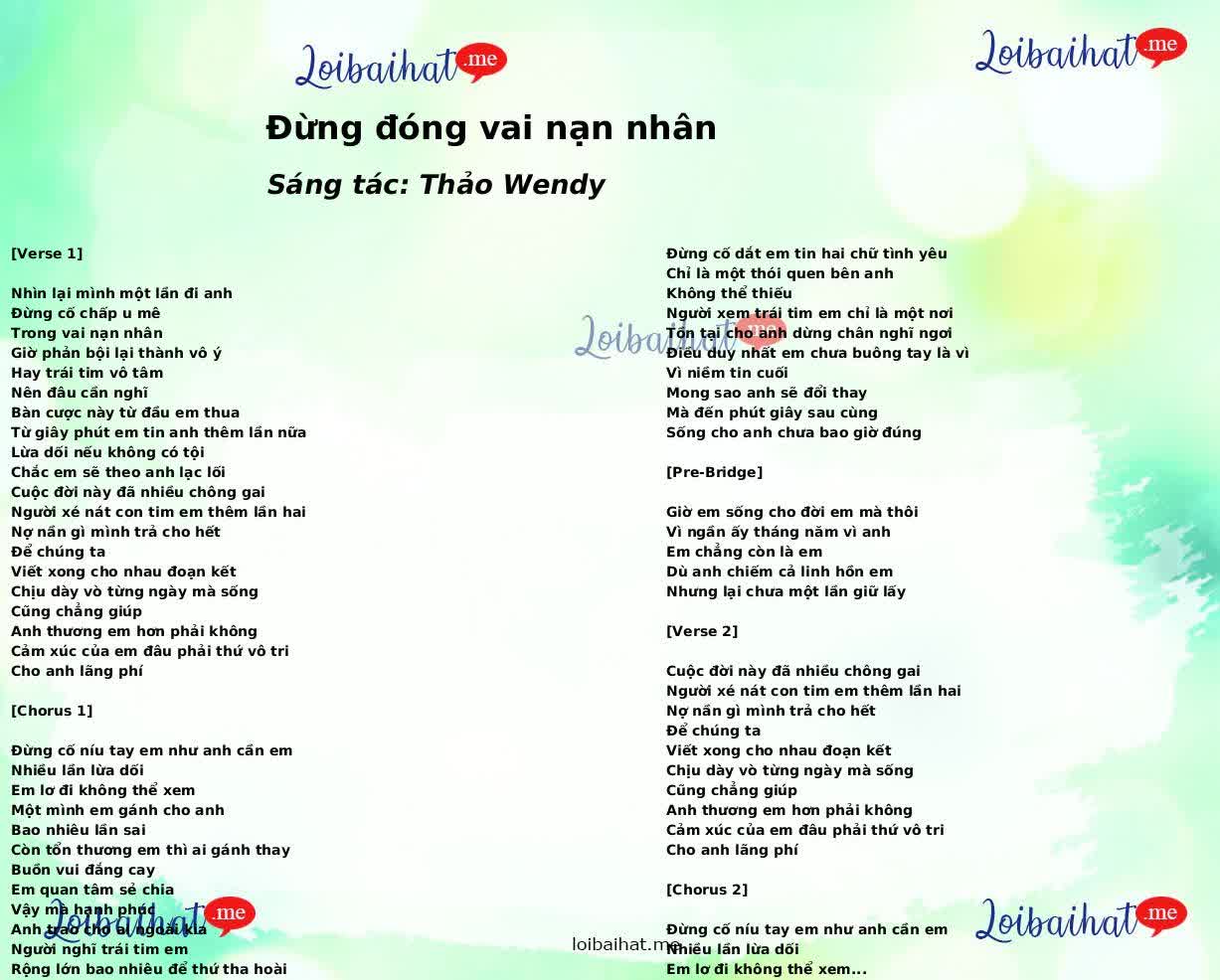 Đừng đóng vai nạn nhân