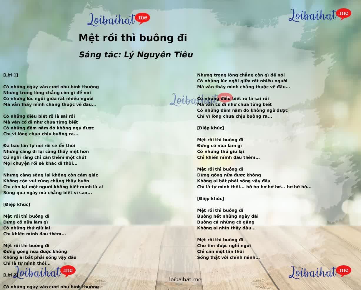 Mệt rồi thì buông đi