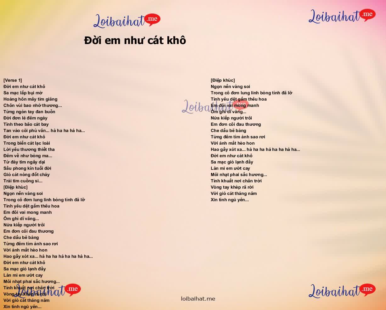 Đời em như cát khô