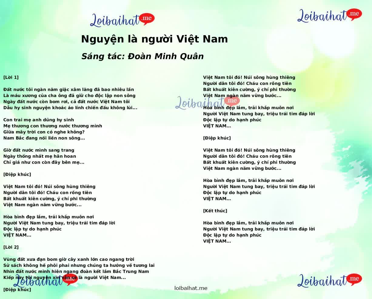 Nguyện là người Việt Nam