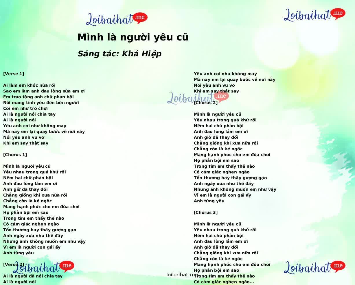 Mình là người yêu cũ