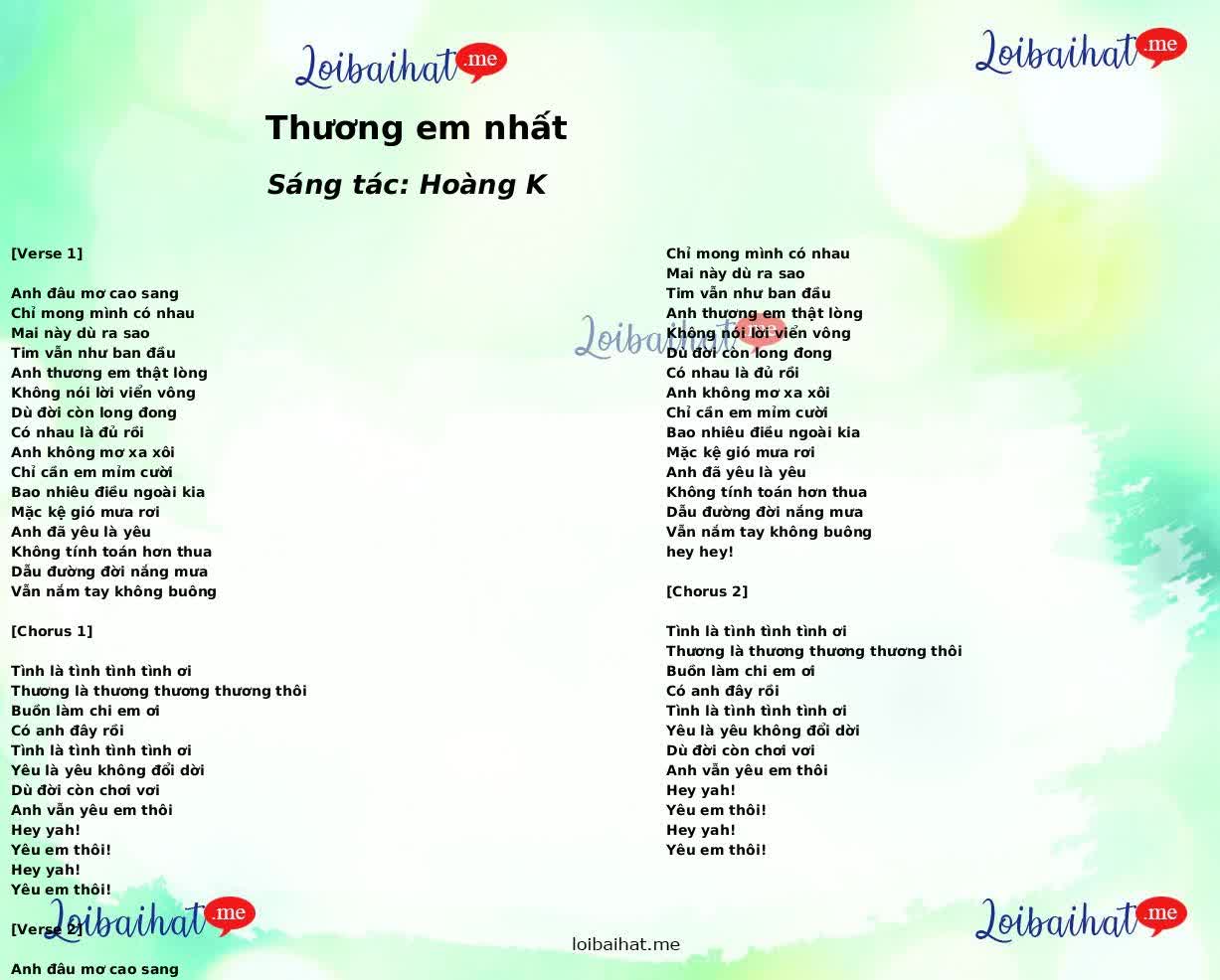 Thương em nhất