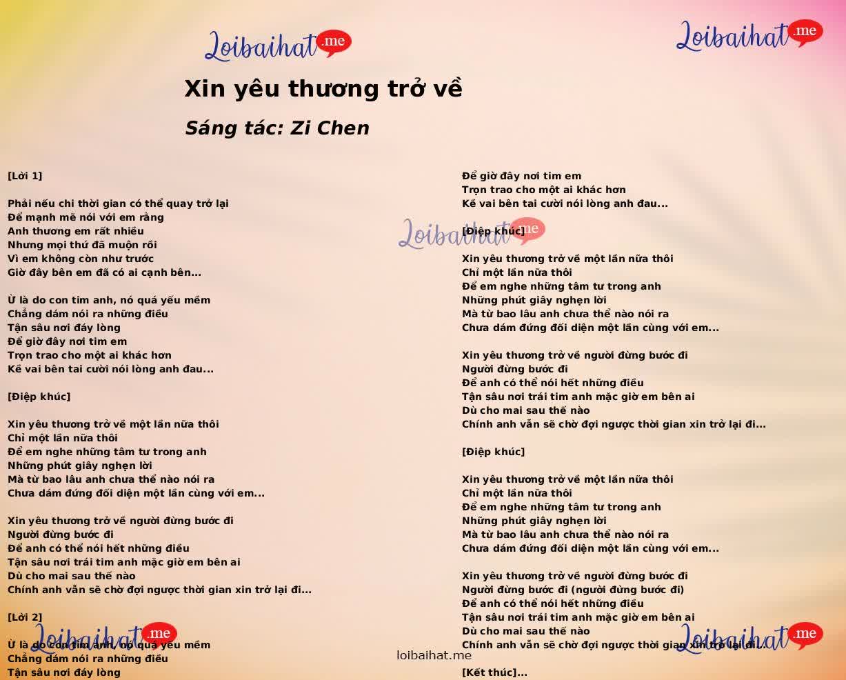 Xin yêu thương trở về