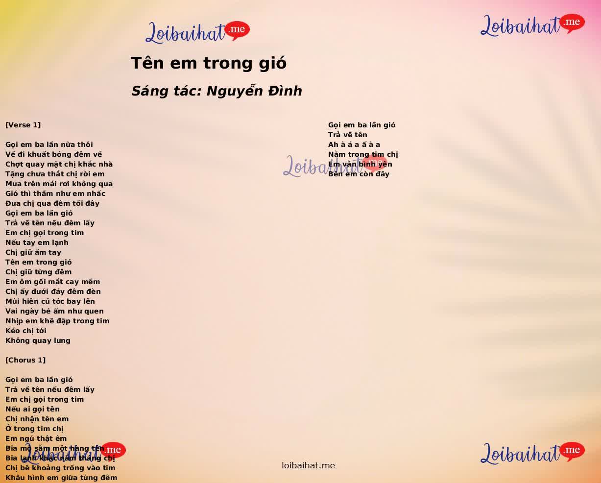 Tên em trong gió