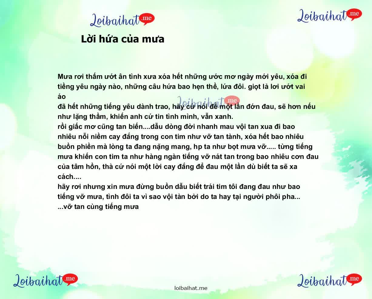 Lời hứa của mưa