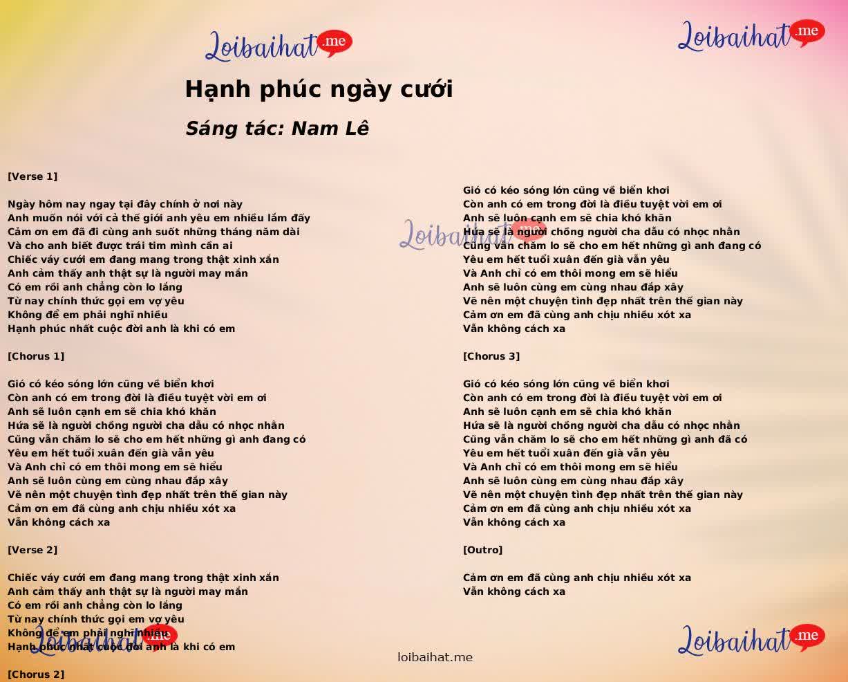 Hạnh phúc ngày cưới