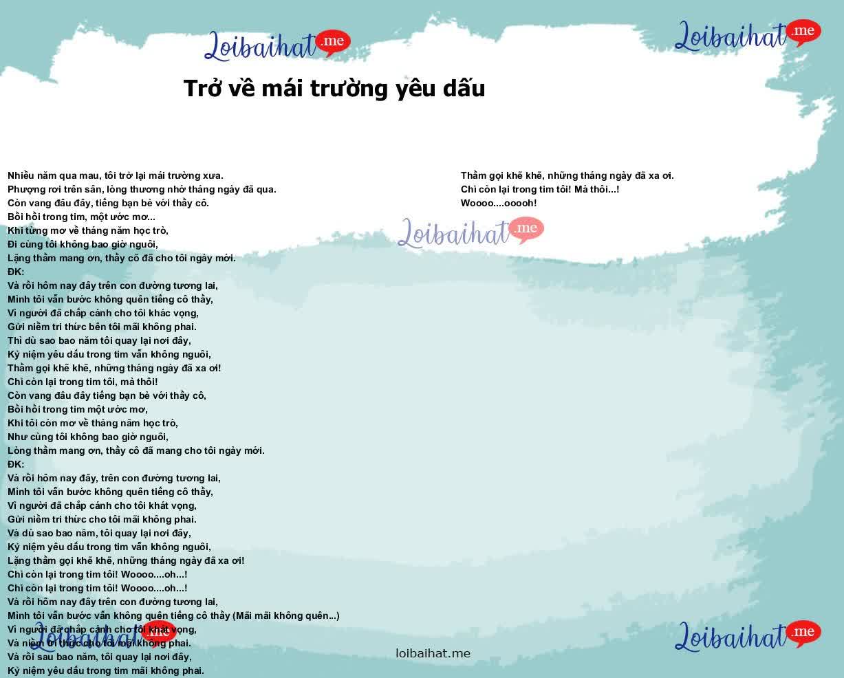 Trở về mái trường yêu dấu