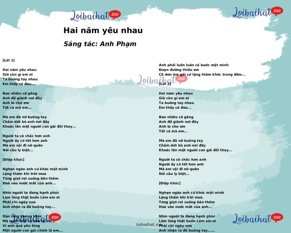 Hai năm yêu nhau
