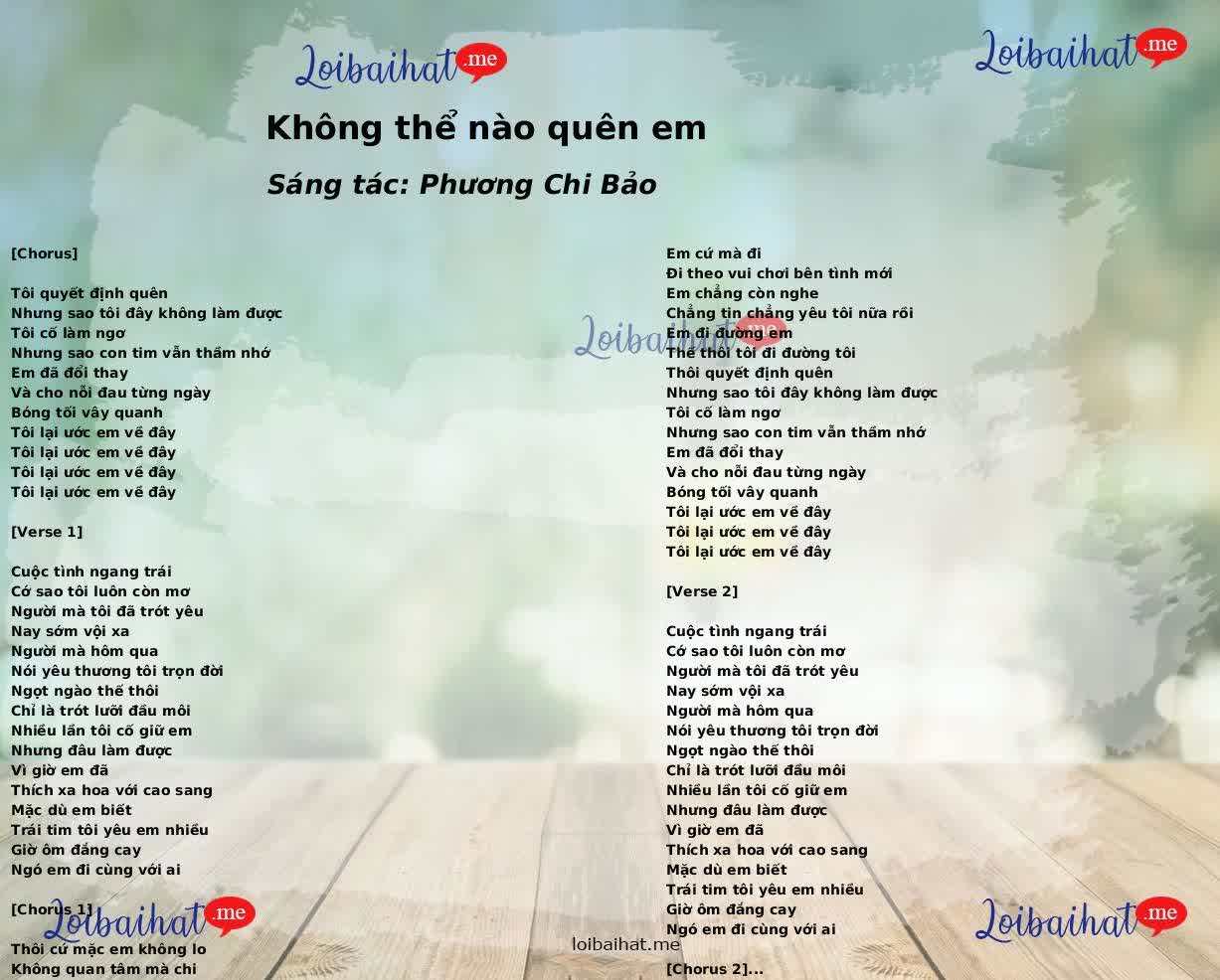 Không thể nào quên em