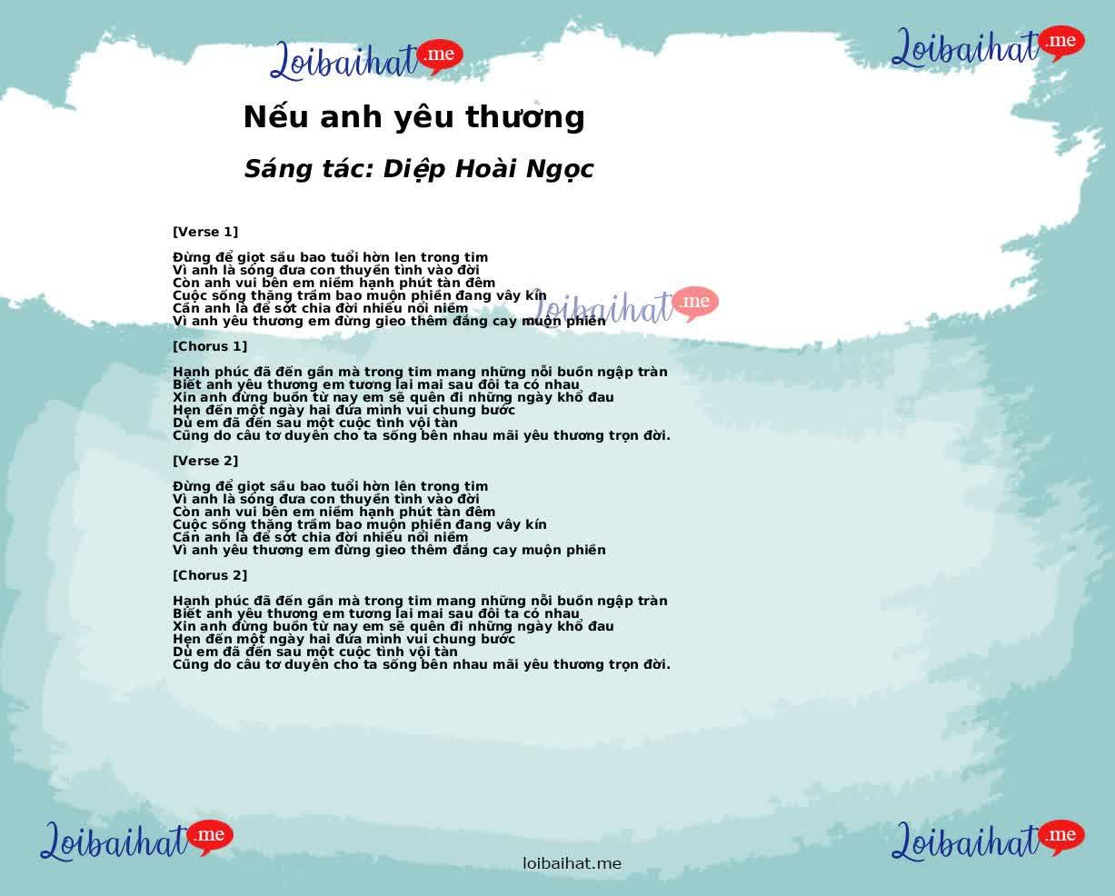 Nếu anh yêu thương