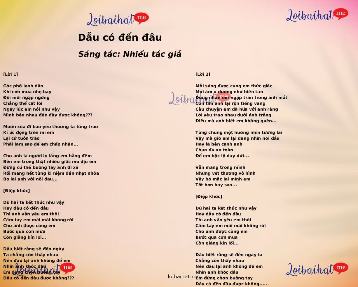 Dẫu có đến đâu