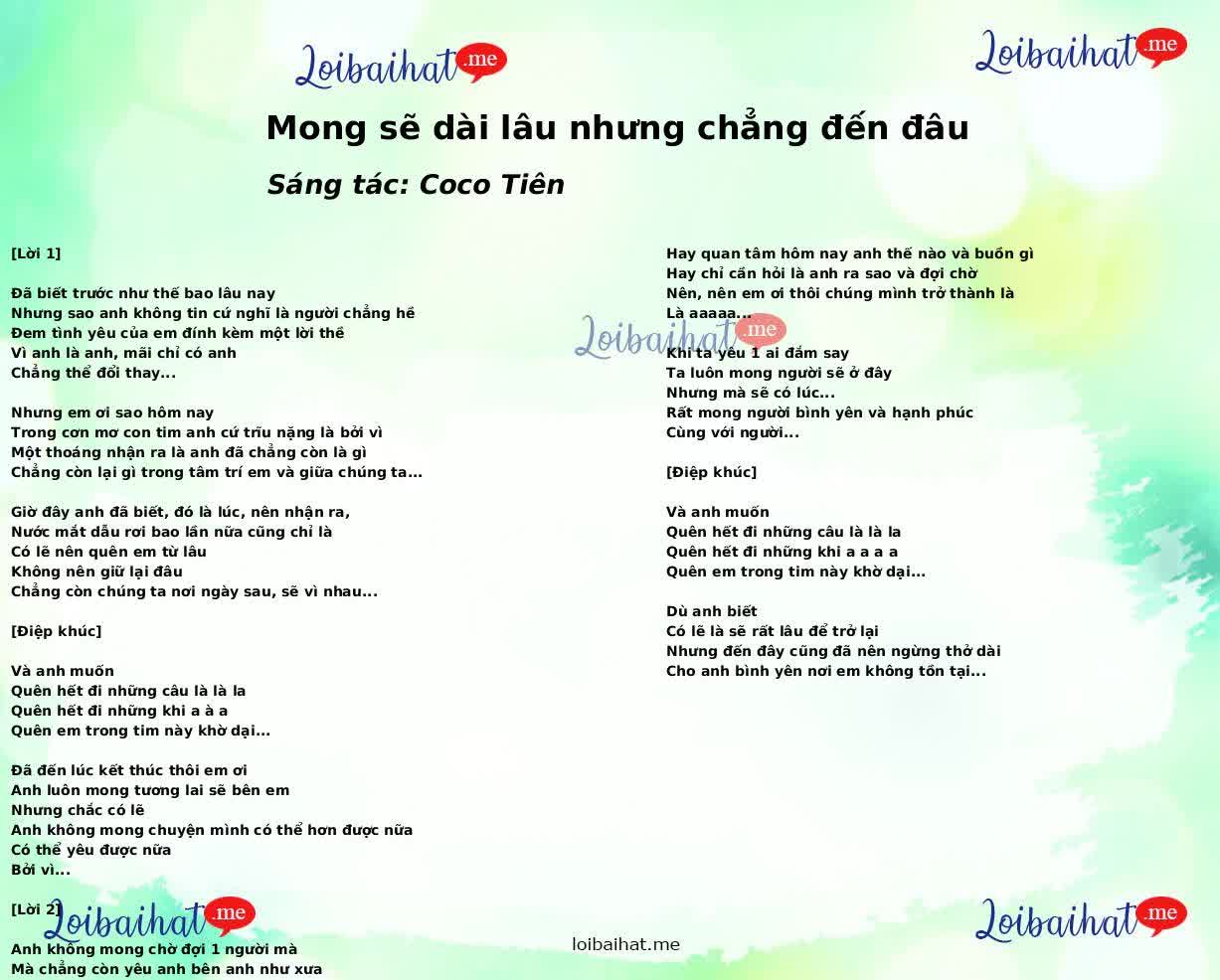 Mong sẽ dài lâu nhưng chẳng đến đâu