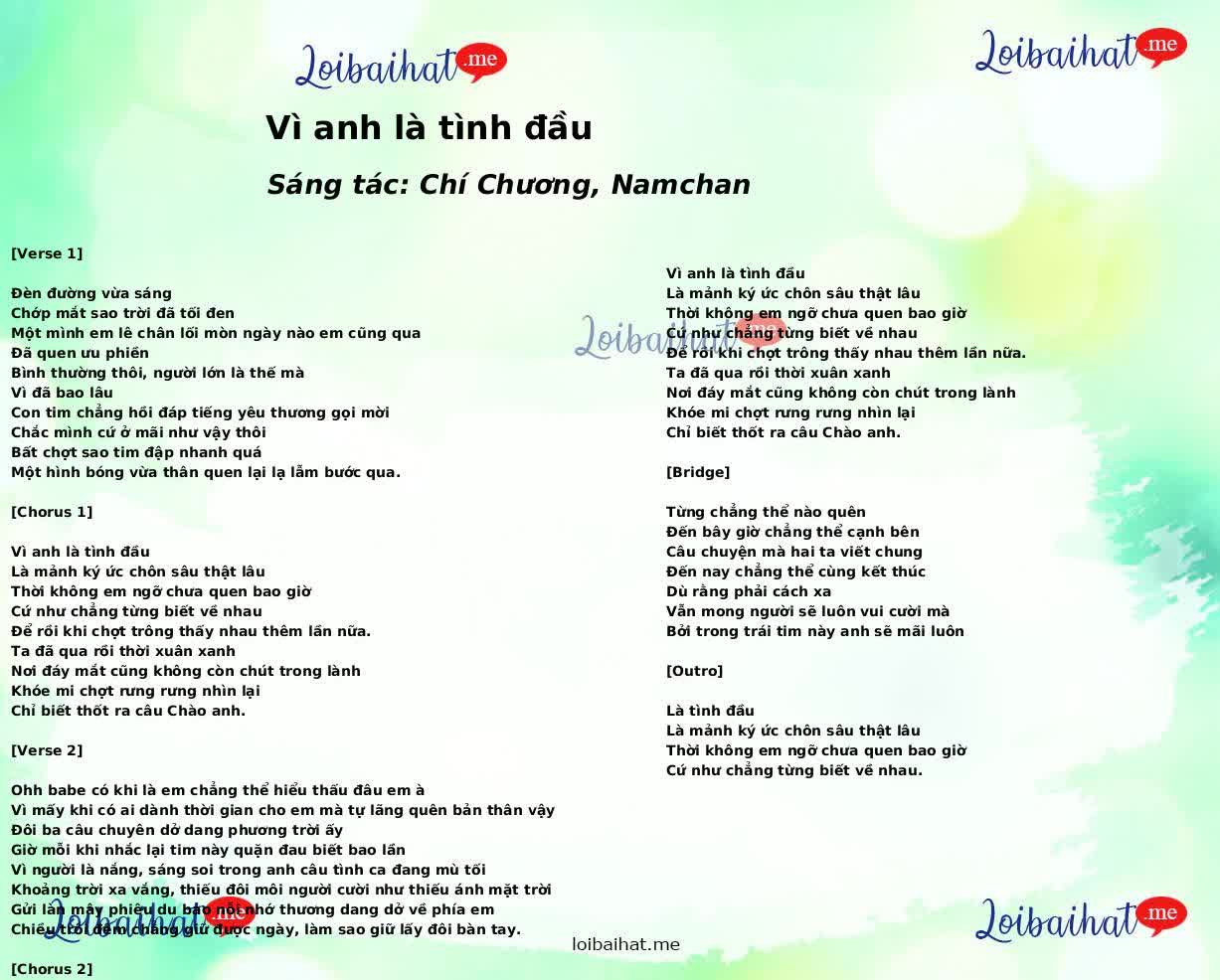 Vì anh là tình đầu