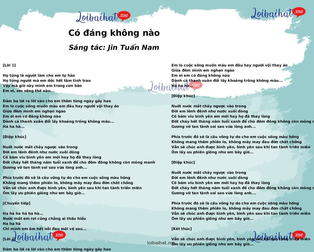 Có đáng không nào