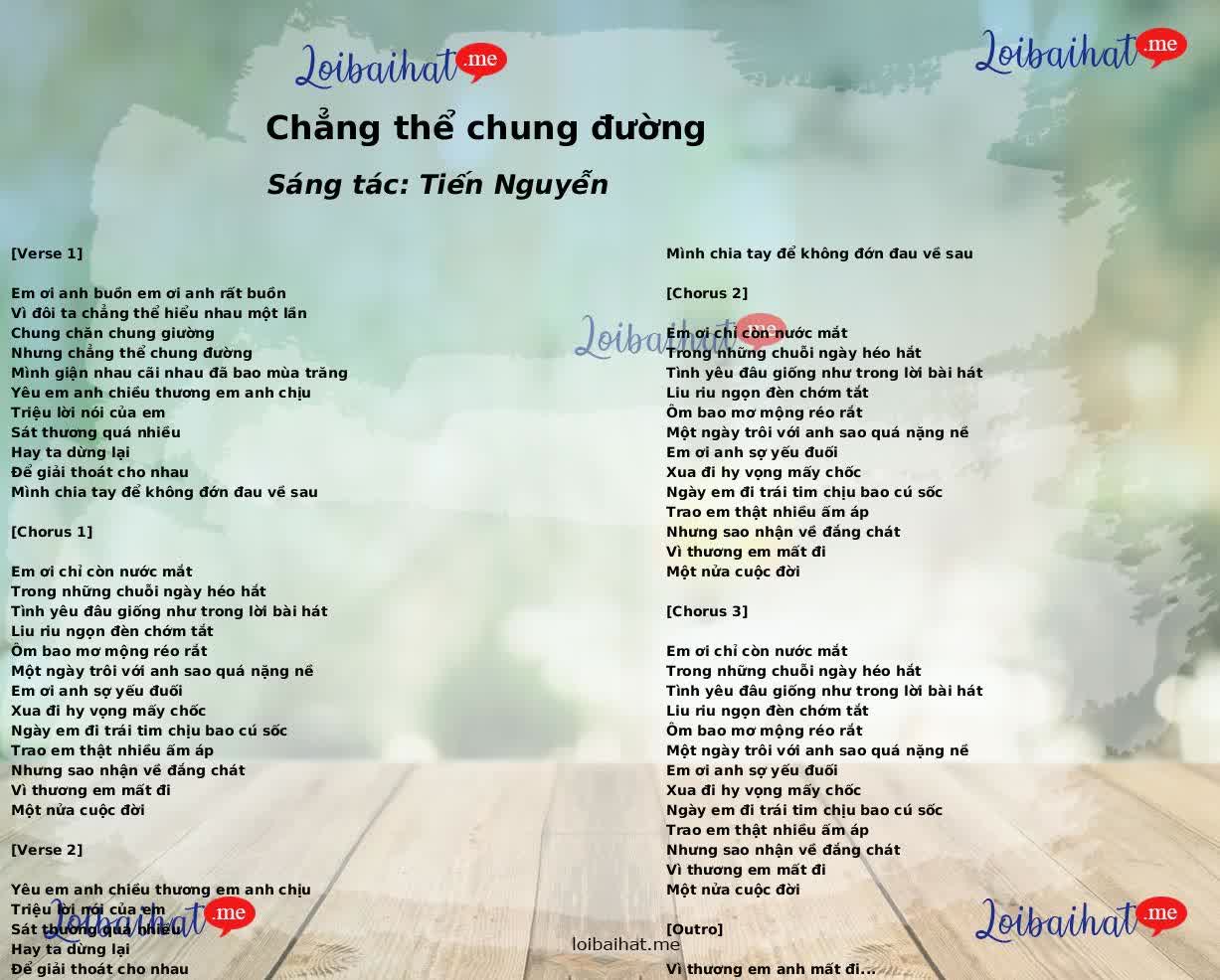 Chẳng thể chung đường