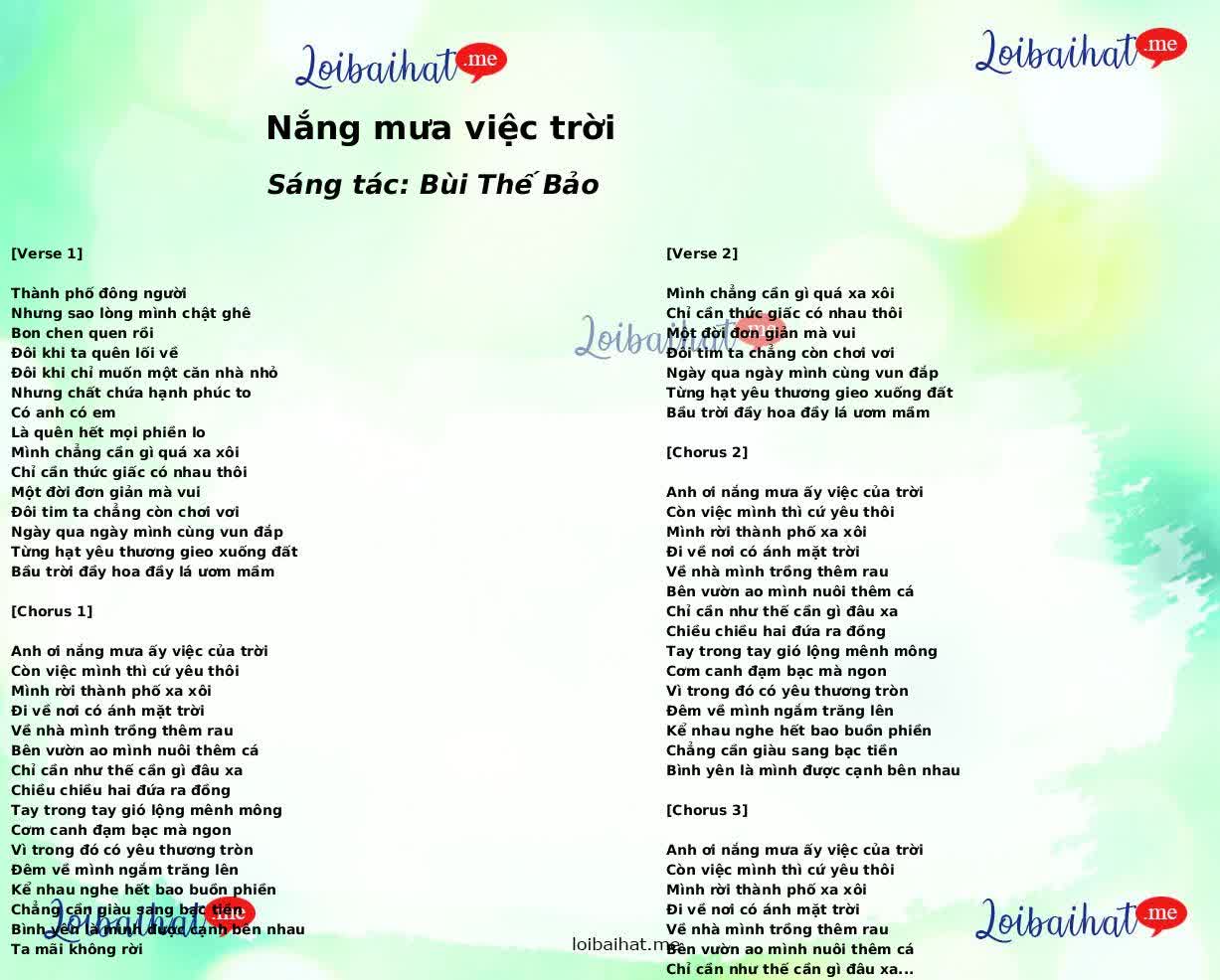 Nắng mưa việc trời