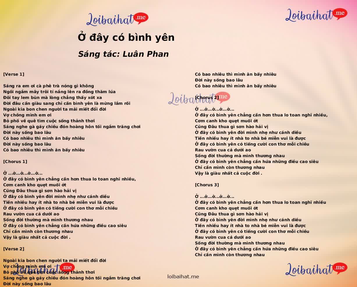 Ở đây có bình yên