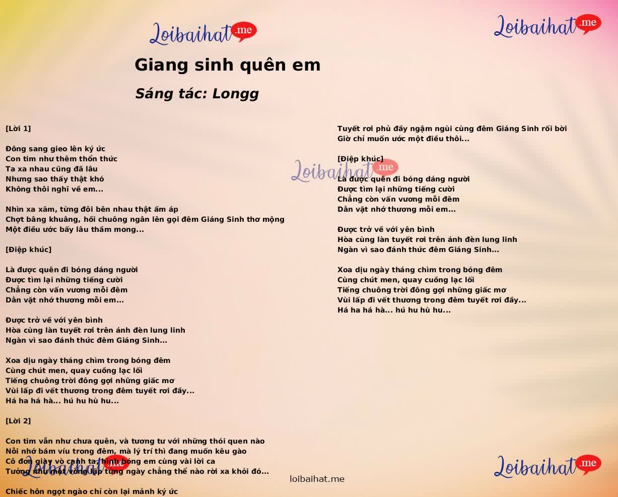 Giang sinh quên em