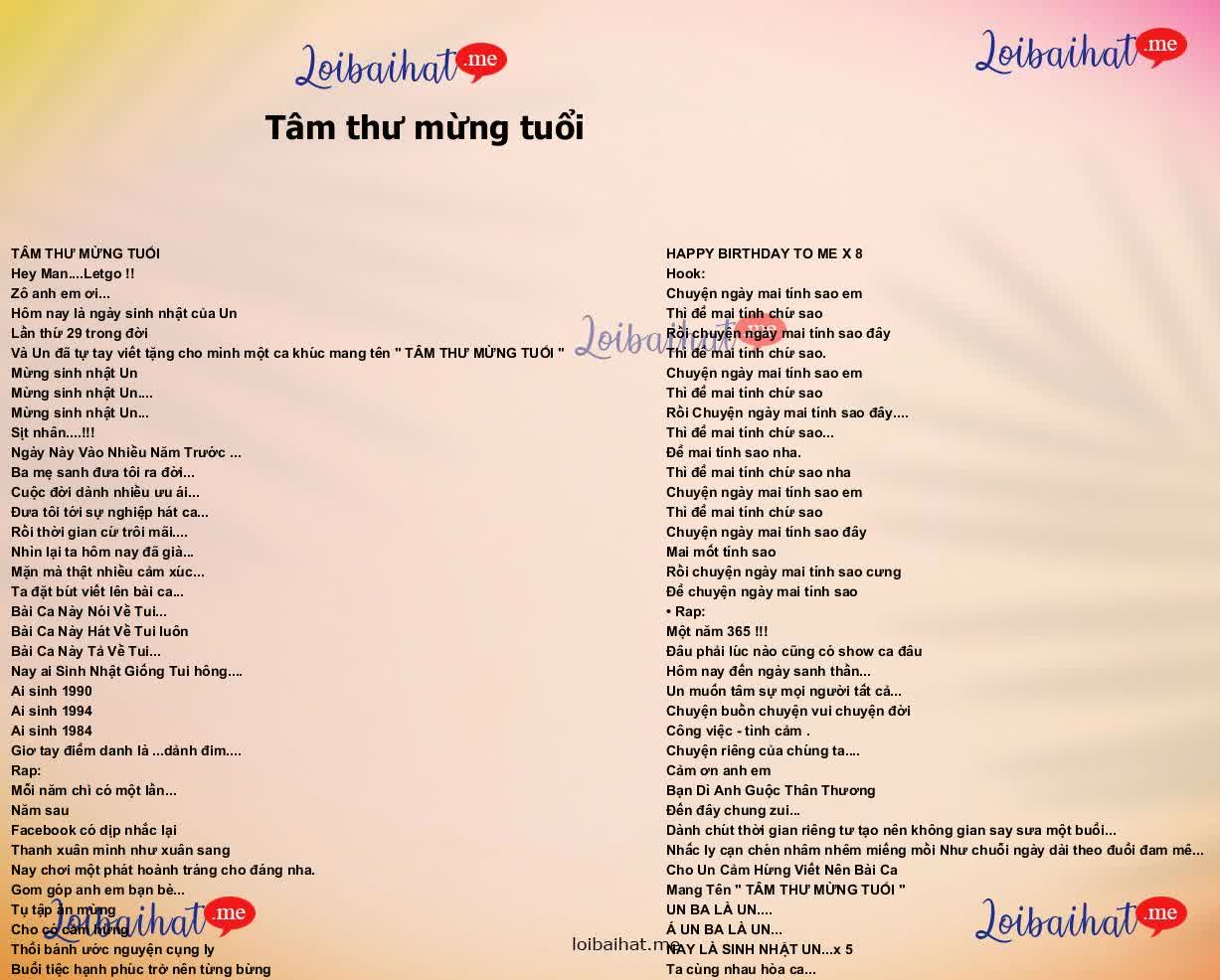 Tâm thư mừng tuổi