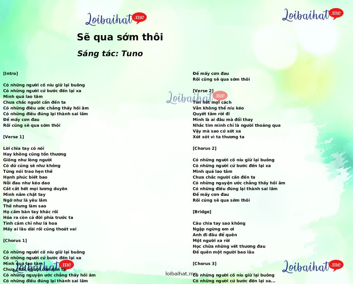 Sẽ qua sớm thôi