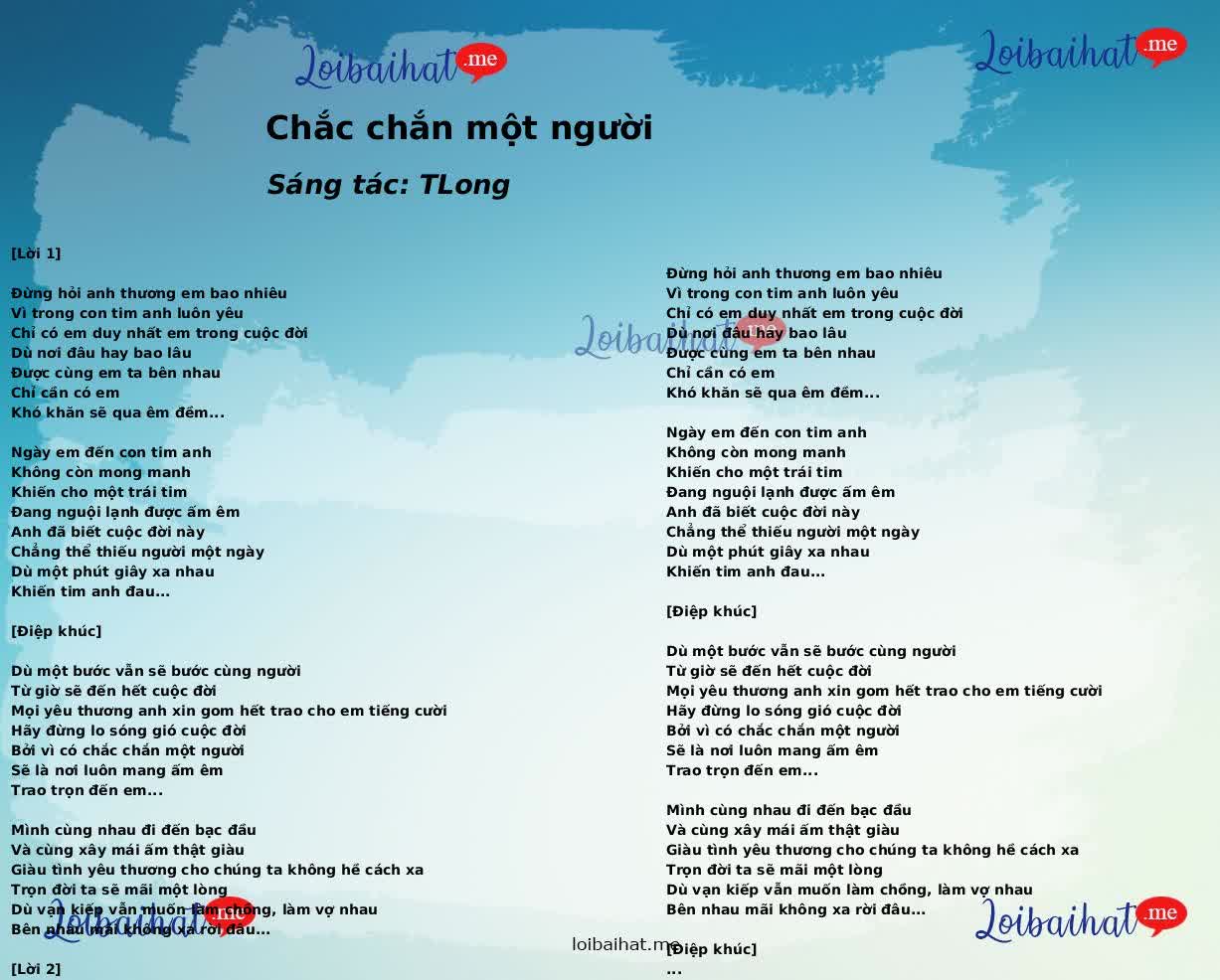 Chắc chắn một người
