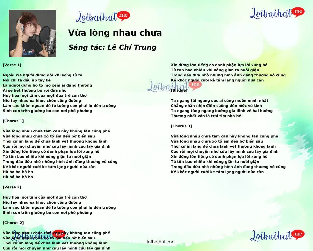 Vừa lòng nhau chưa