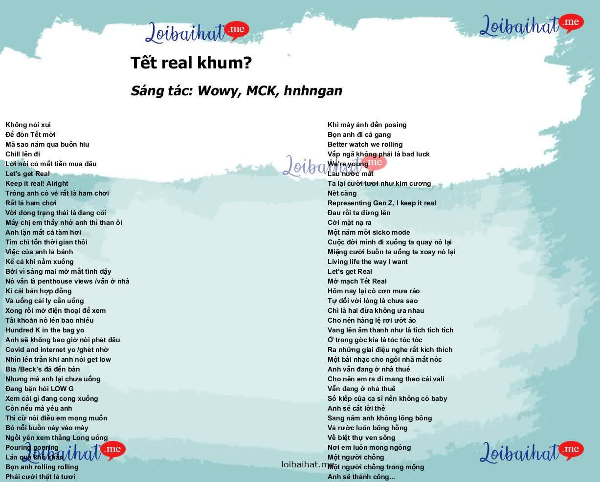 Tết real khum?