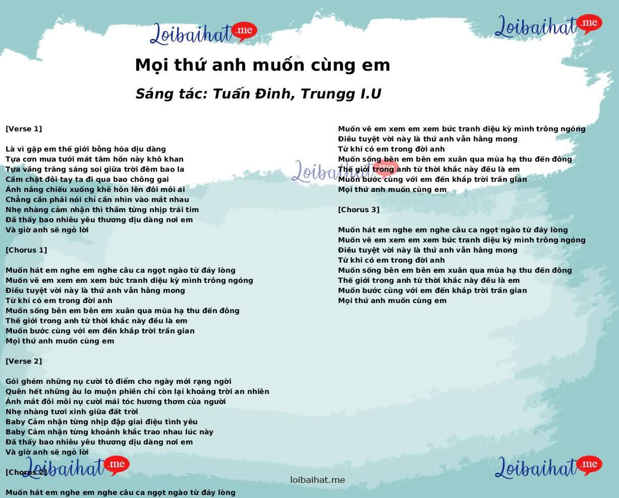 Mọi thứ anh muốn cùng em
