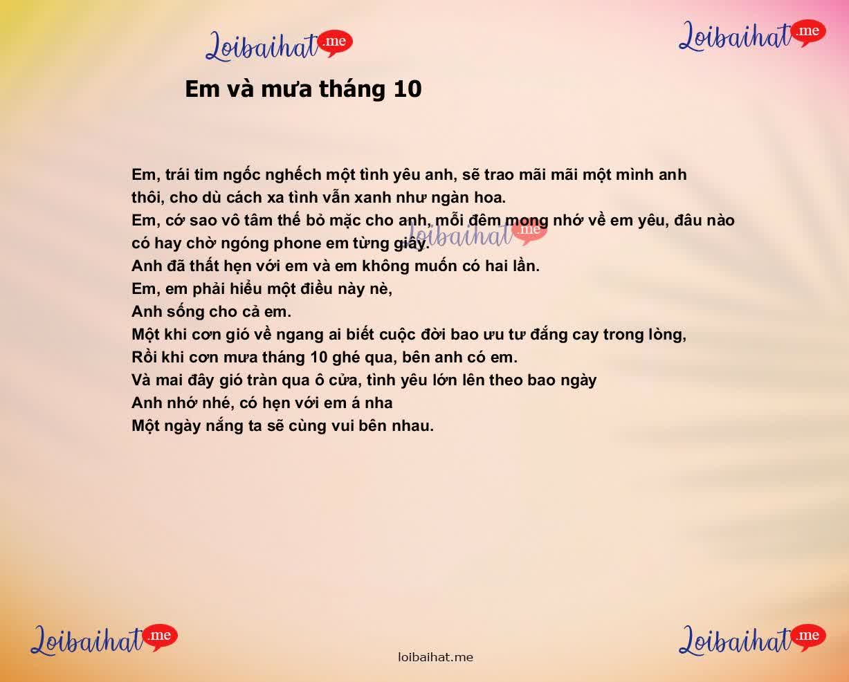 Em và mưa tháng 10