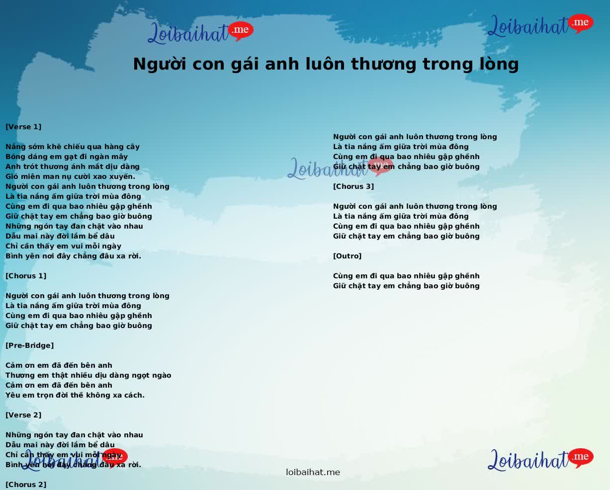 Người con gái anh luôn thương trong lòng