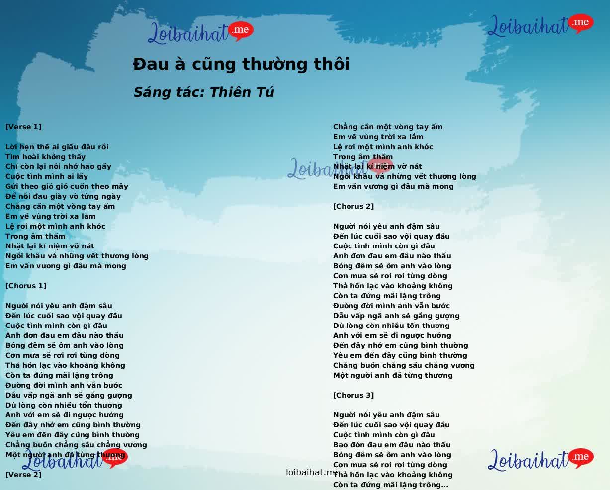 Đau à cũng thường thôi