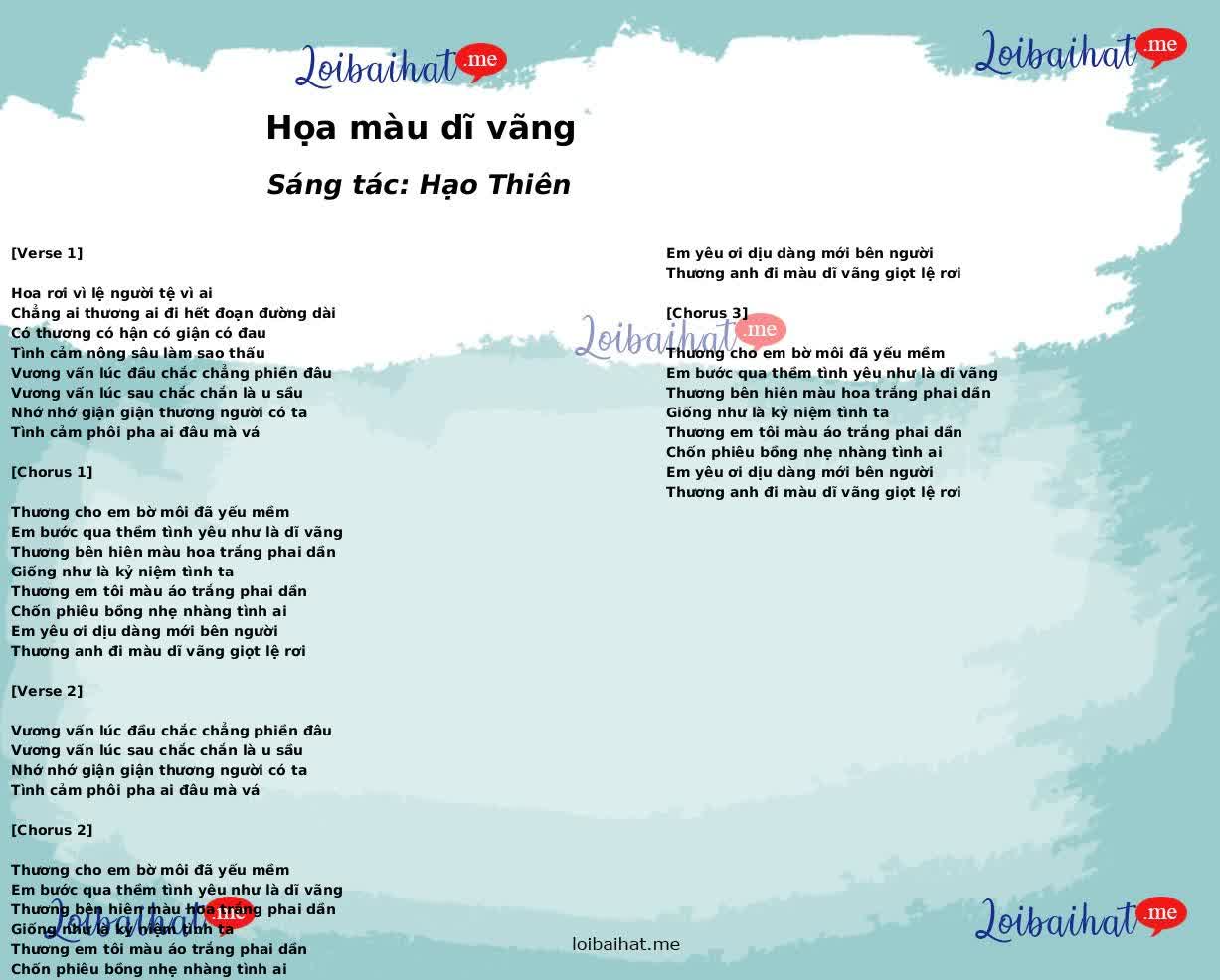 Họa màu dĩ vãng