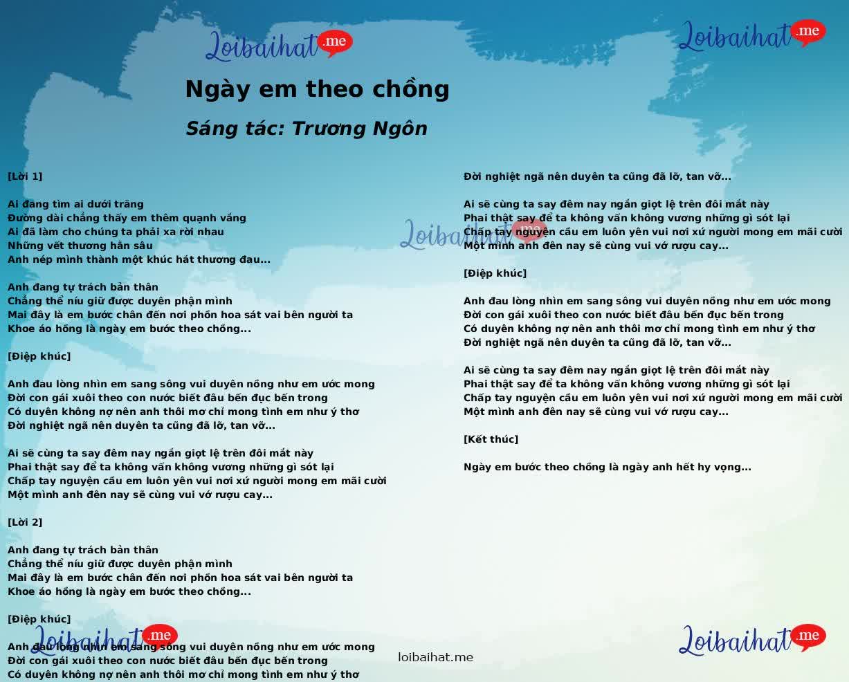 Ngày em theo chồng